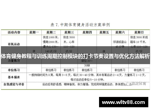 体育健身教程与训练周期控制模块的打卡节奏设置与优化方法解析